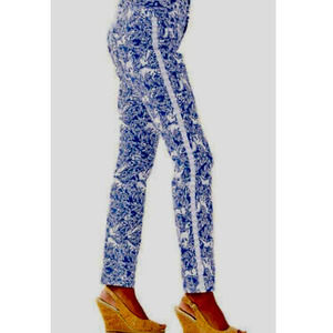 Lilly Pulitzer Kelly Skinny Ankle Dress Pants Coastal Blue White Fancy‎ F…